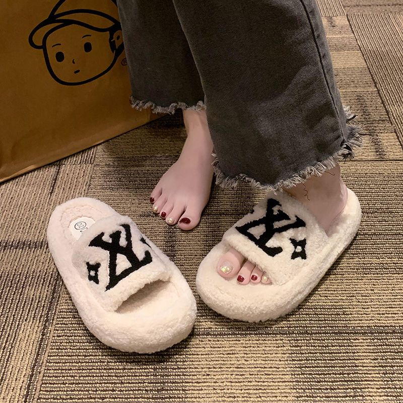 【Shoes】新入荷~疲れない厚底ラムウールスリッパ Z-6485