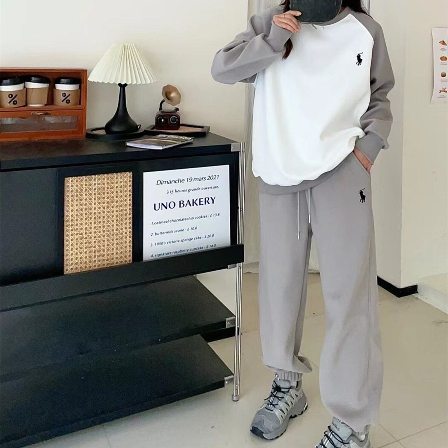 【set】刺繍プルオーバー×カジュアルパンツセット N2416