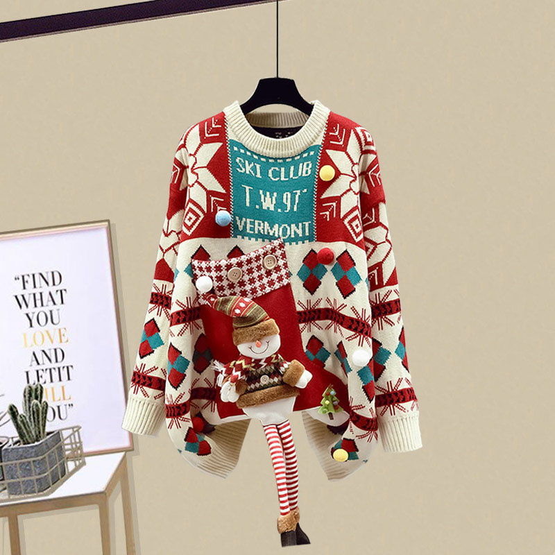 【Tops】クリスマスニットセーター W14623