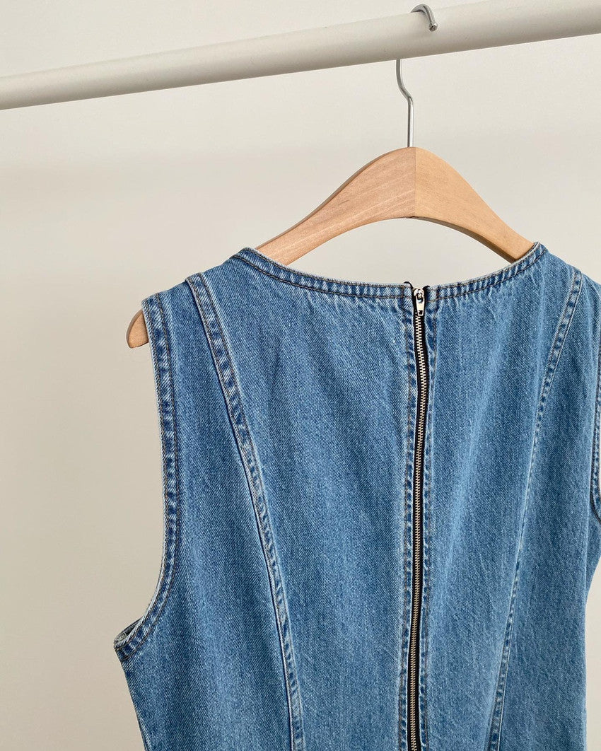 【Dress】ノースリーブデニムワンピース W13094