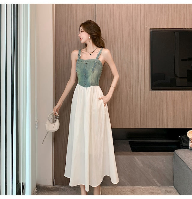 【Dress】新作アイテム~デニム切り替えワンピース W11812