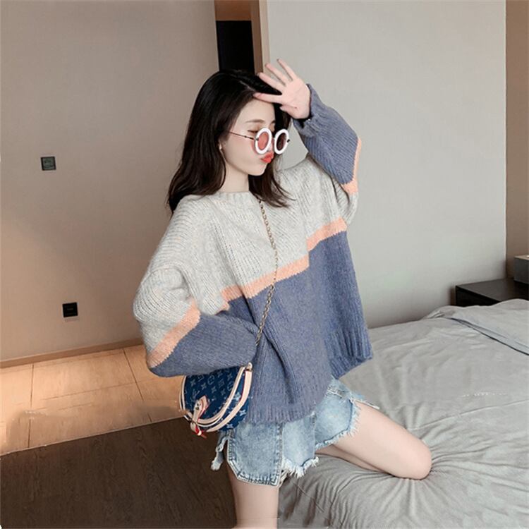 【tops】秋新作おすすめスウィートカラーマッチングセーター2色