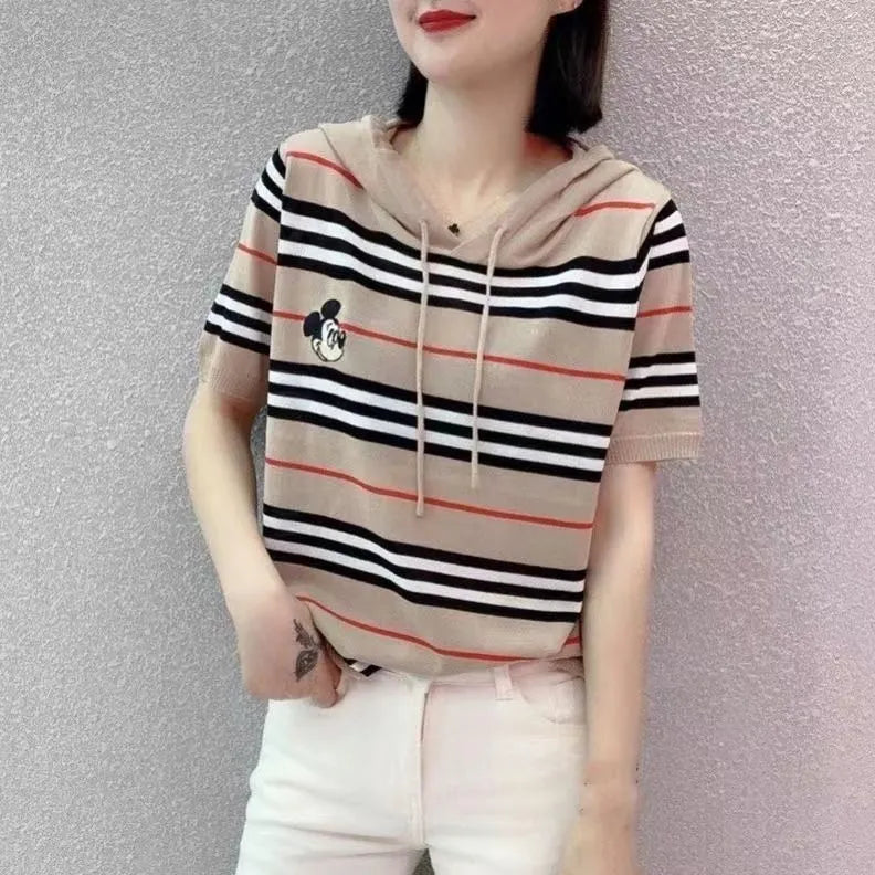 【Tops】人気半袖ニット W13526