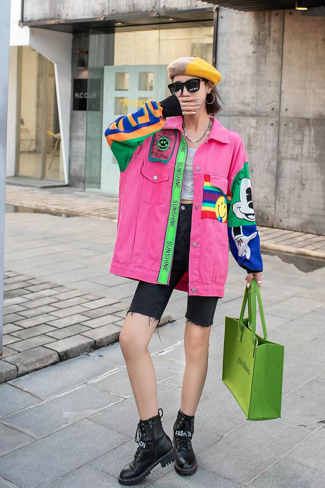 【outer】ビーズ切り替えデニムアウターG19760