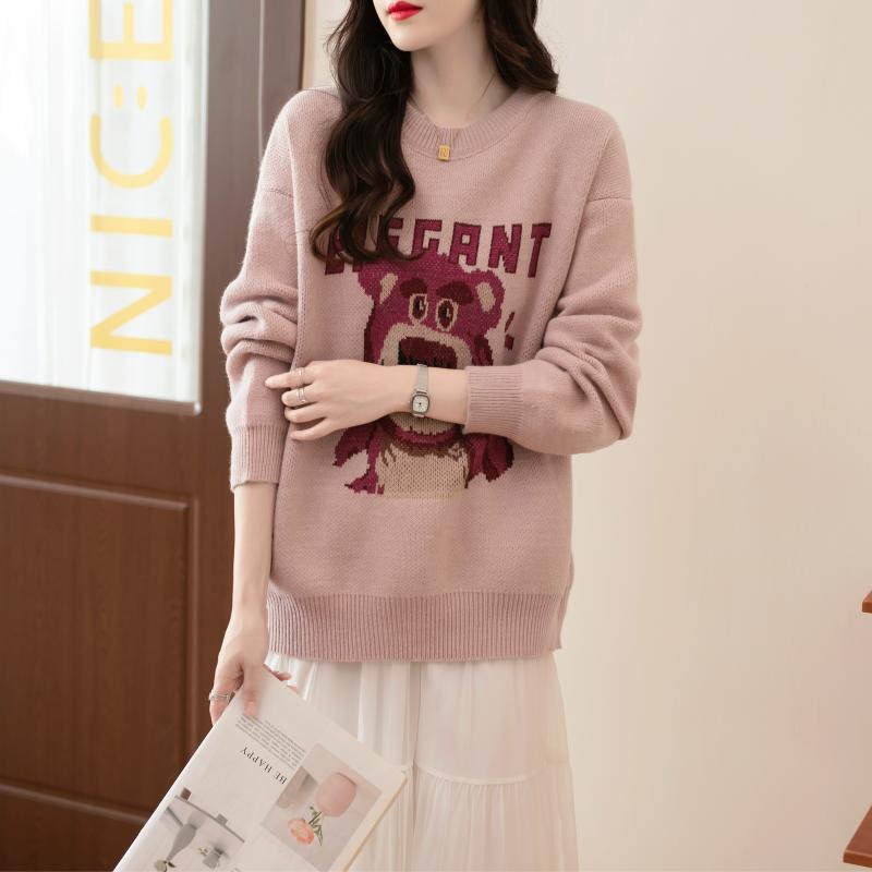 【Tops】3色展開キャラクターセーター W14156