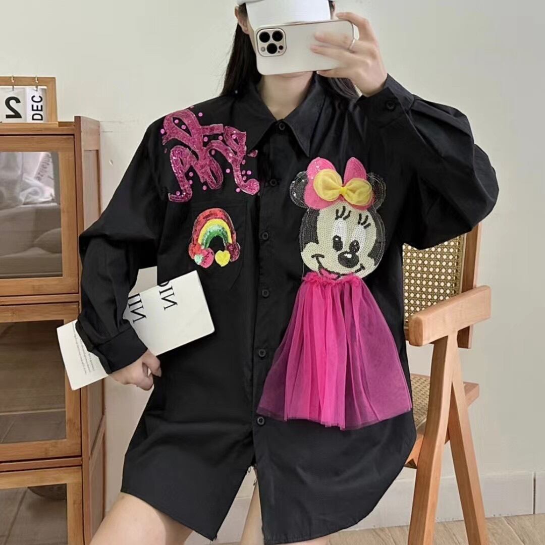 【tops】カートゥーンシャツトップス M21386