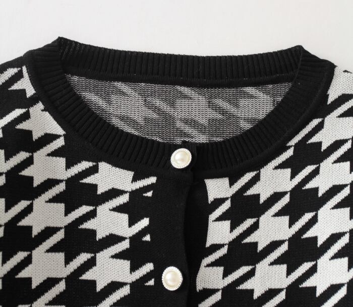 【set】韓国千鳥格のカットソーのキャミソール2点セット