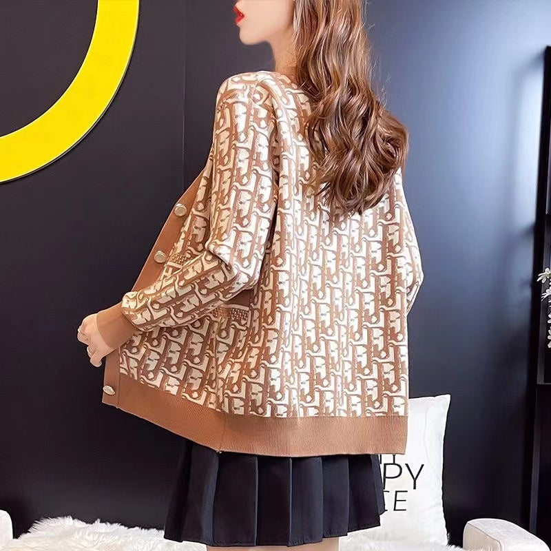 【Outer】ジャカードカーディカン W14076