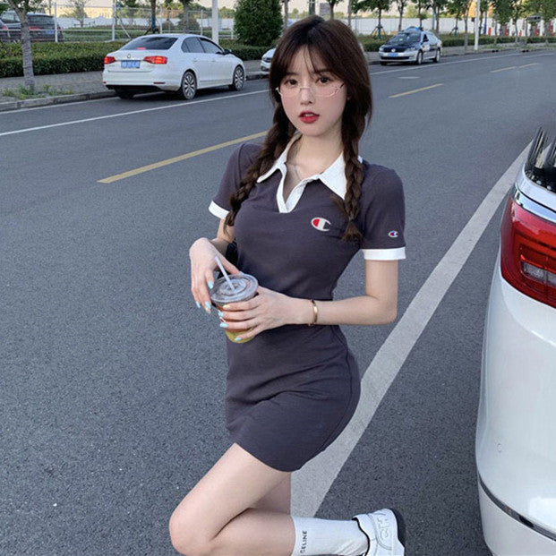 【Dress】POLOネックワンピース W12655