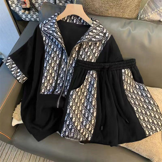 【Set】半袖パーカー + ショートパンツ2点セット T01568