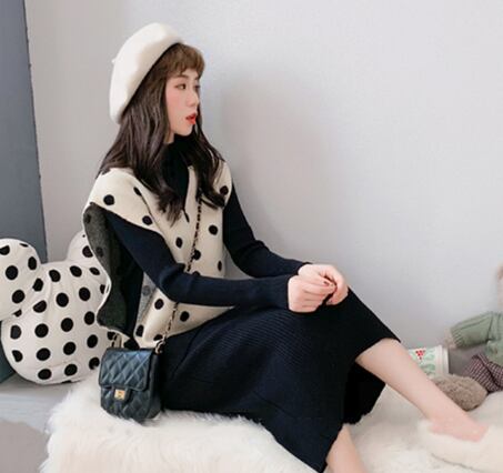 【set】超人気商品新商品ドット柄セーター2点セット