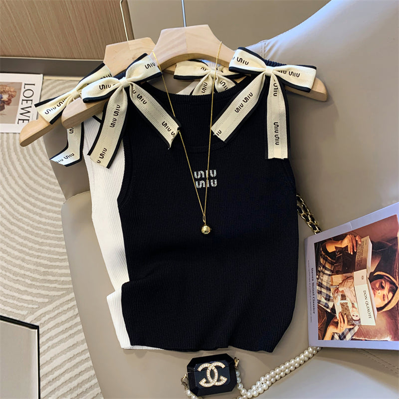 【Tops】リボンデザインタンクトップ W11972