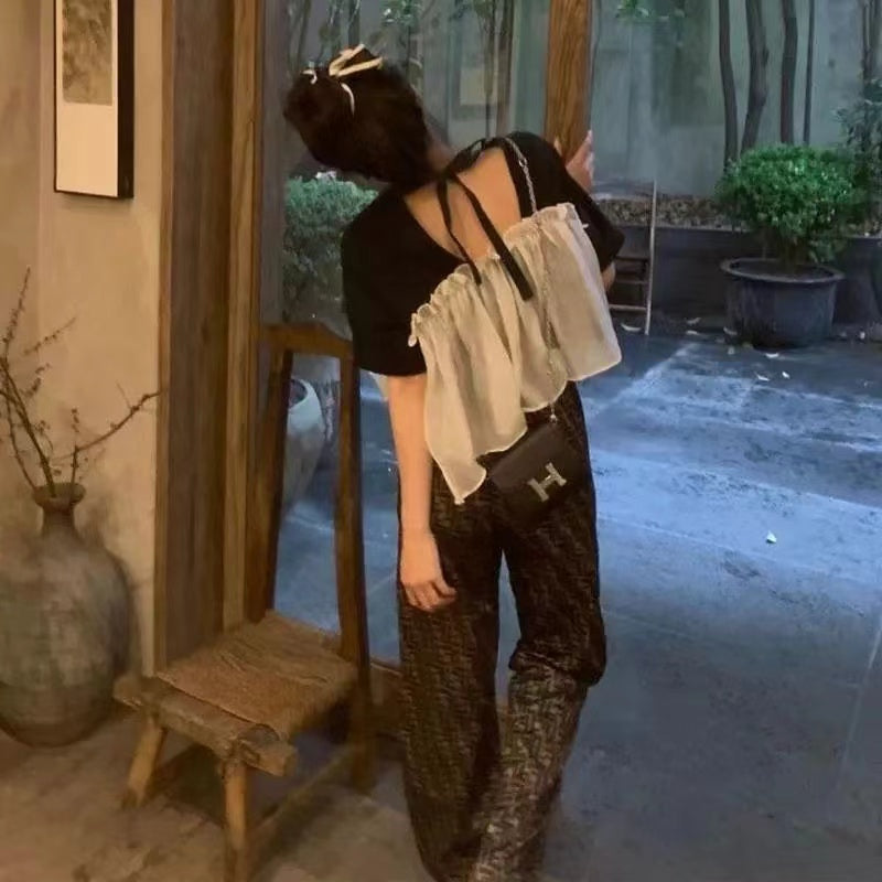 【Bottoms】プリントガウチョパンツ W12153