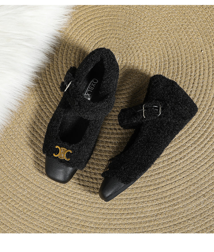【Shoes】ラムウールフラットシューズ W14717