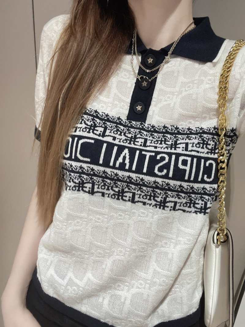 【Tops】POLOネックTシャツ T01443