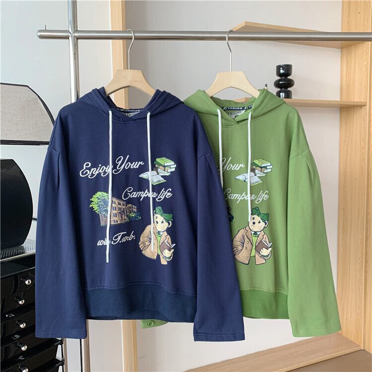【tops】クマプリントフーディー M21432
