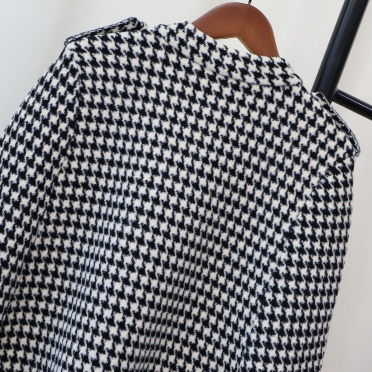 【Outer】千鳥格子ツイードケープコート W14597