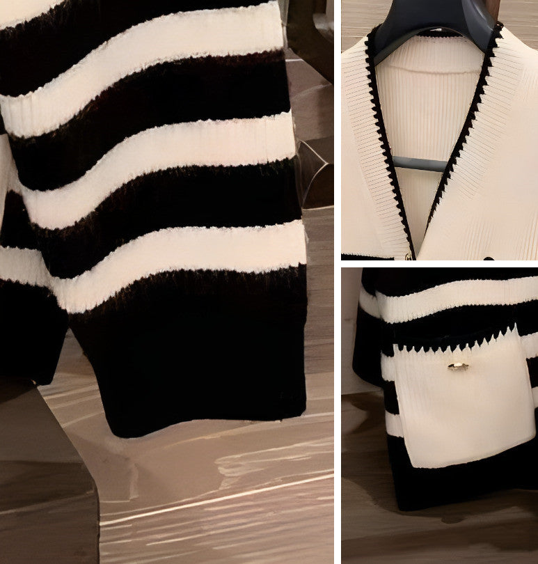 【Outer】ボーダー柄カーディガン W14483