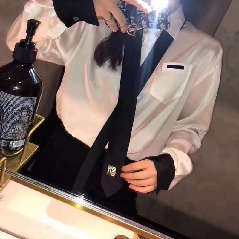 【Tops】配色シャツ W13109