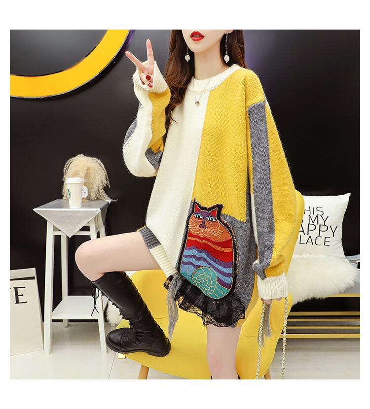 【tops】ラウンドネックスウィートセーター3色付き合わせやすい
