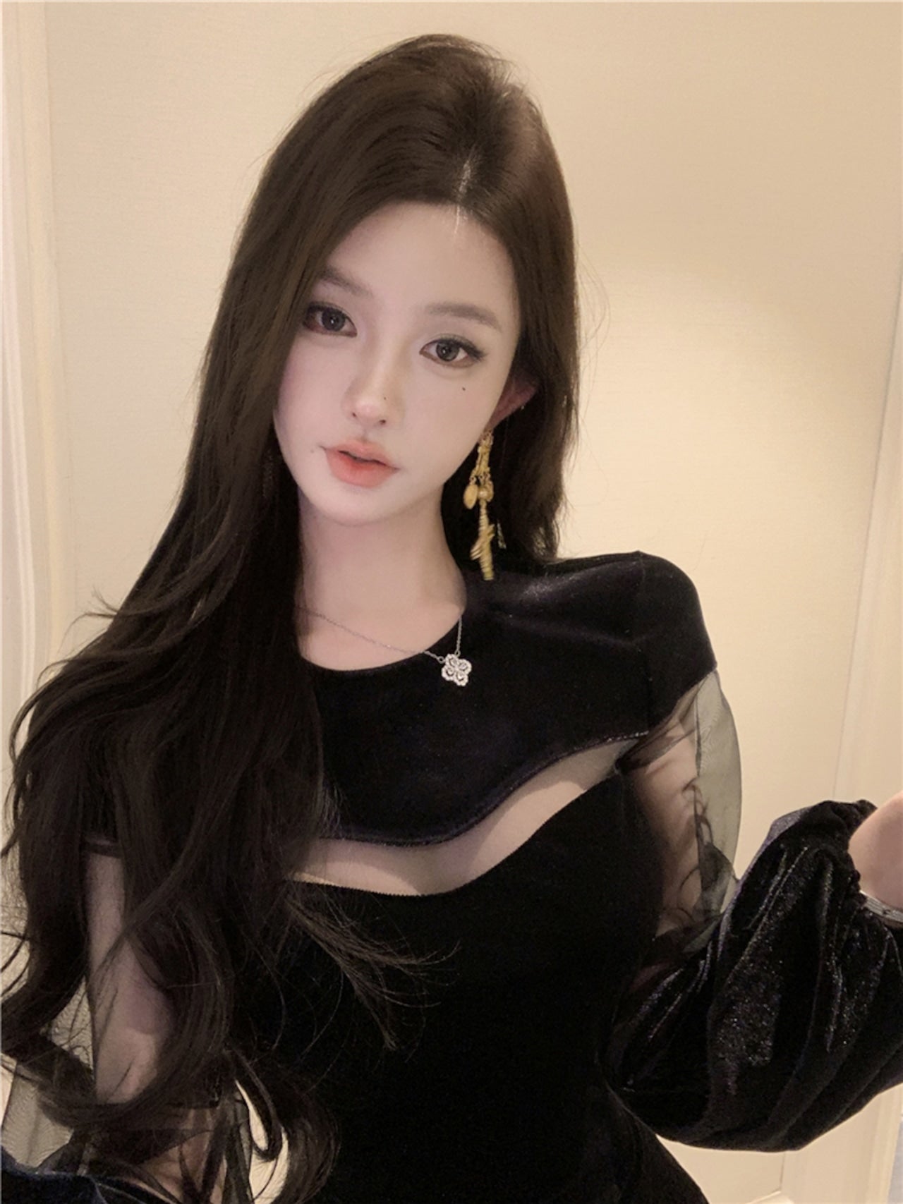 【Dress】チュールドッキングミニワンピース N2952