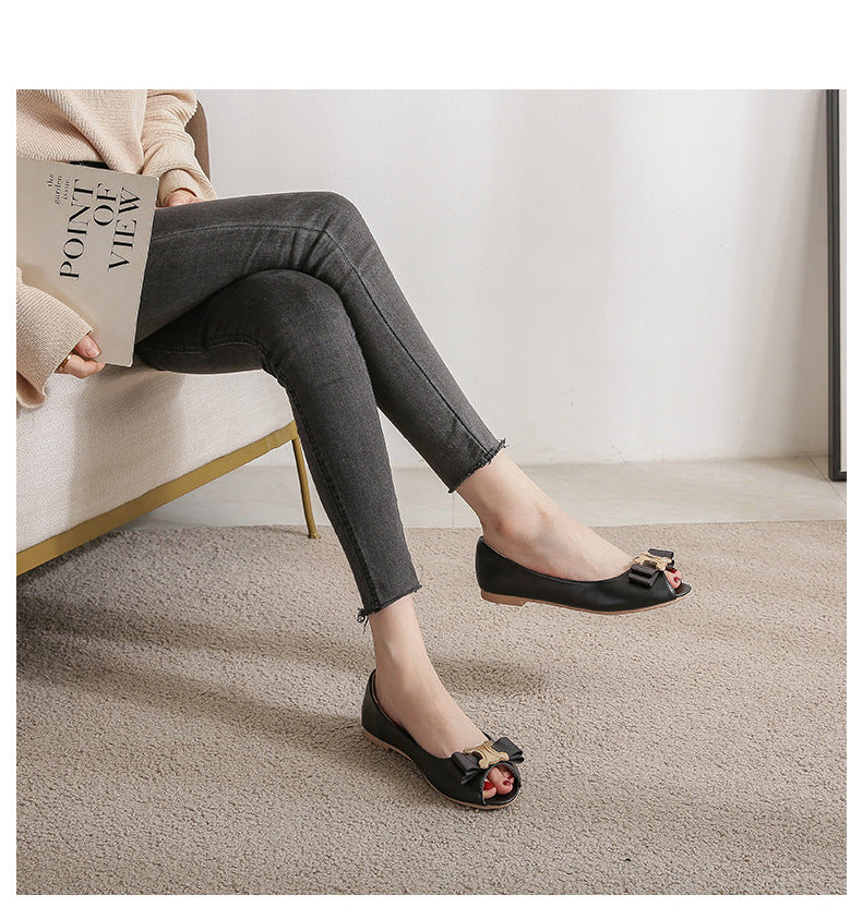【Shoes】オープントゥフラットシューズ W13353