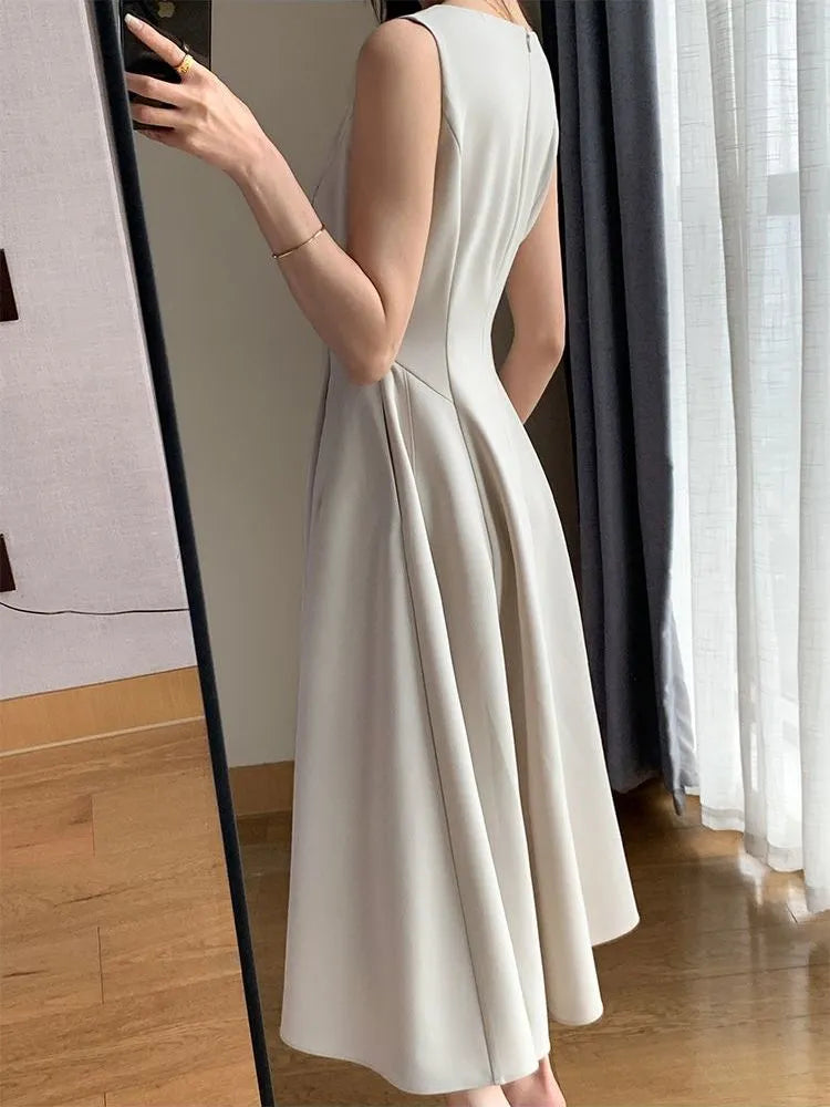 【Dress】新作アイテム~レディース通勤Vネックロング丈キャミソールワンピース W-5941