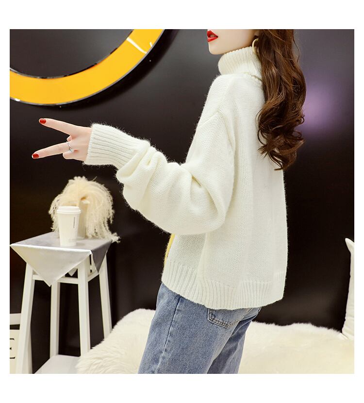 【tops】今季マストバイハイネックカートゥーンニットセーター2色