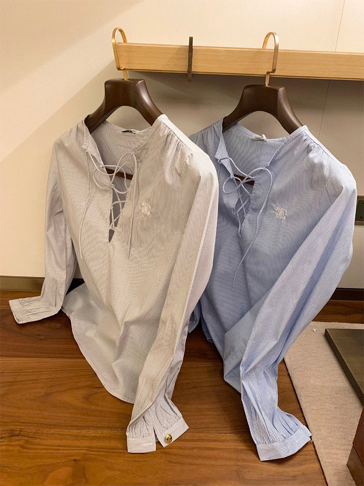 【Tops】2色展開シャツ W12488