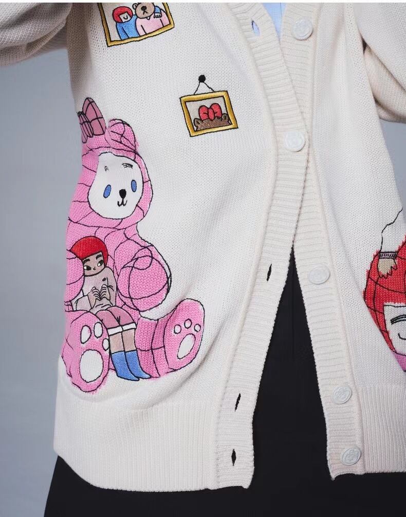 【outer】Vネックニットカーデ M21429
