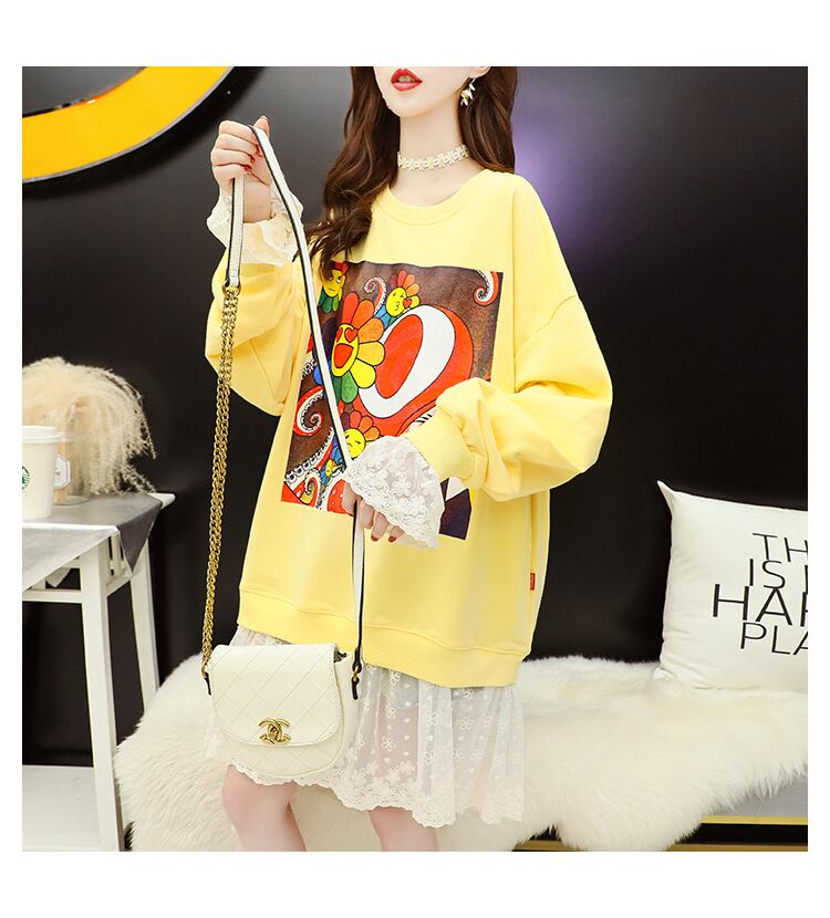 【dress】定番シンプルカジュアルレース切り替え2色ワンピース