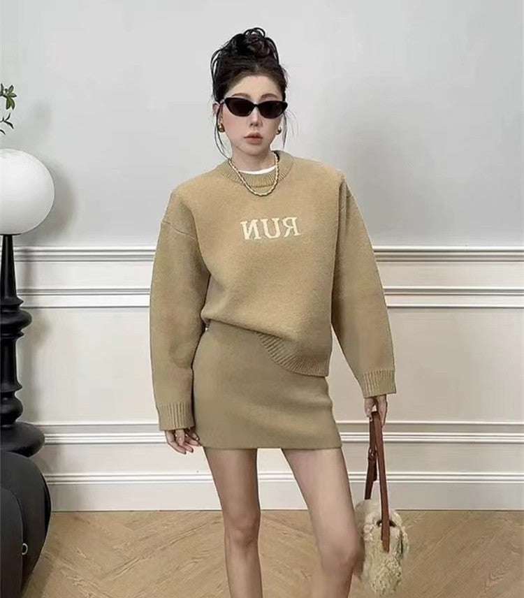 【Set】アンサンブルセット ニット + スカート  W10289