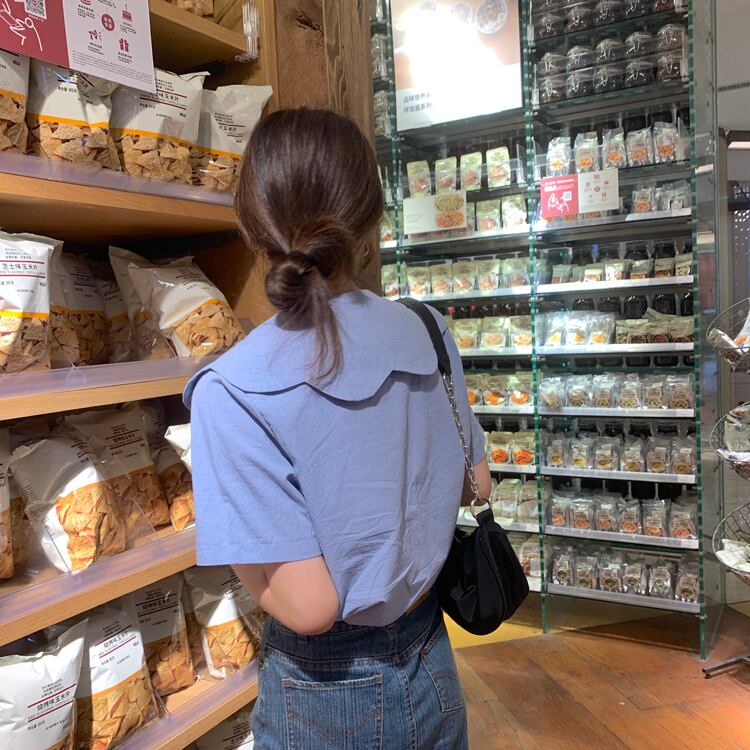 【tops】美人度アップ!韓国系レトロスウィートデザインドールカラーセーターシャツ