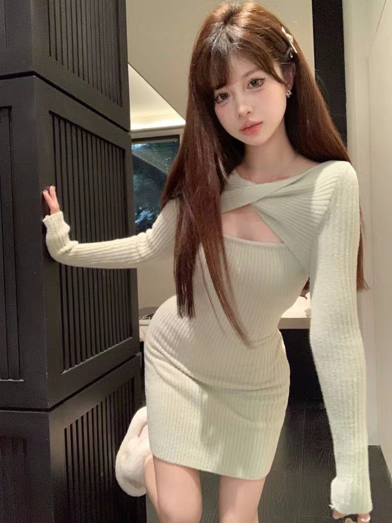 【Dress】タイトニットワンピース W10415