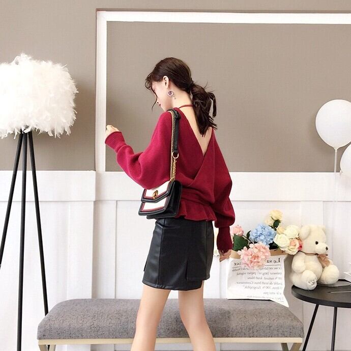 【tops】気質満点エレガント Vネックニットセーター3色着心地良い