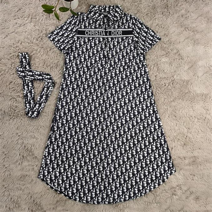 【Dress】英文字シャツワンピース T01590