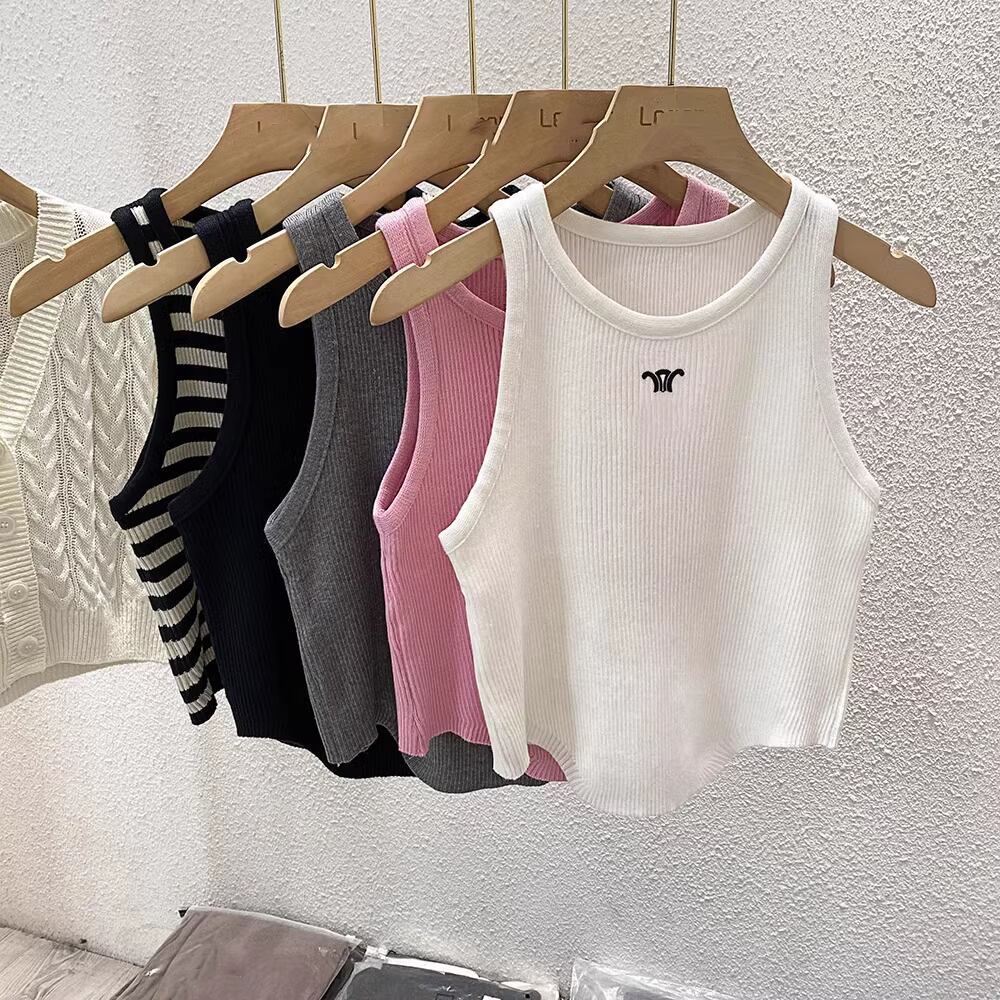 【tops】ノースリーブニットトップス M21880