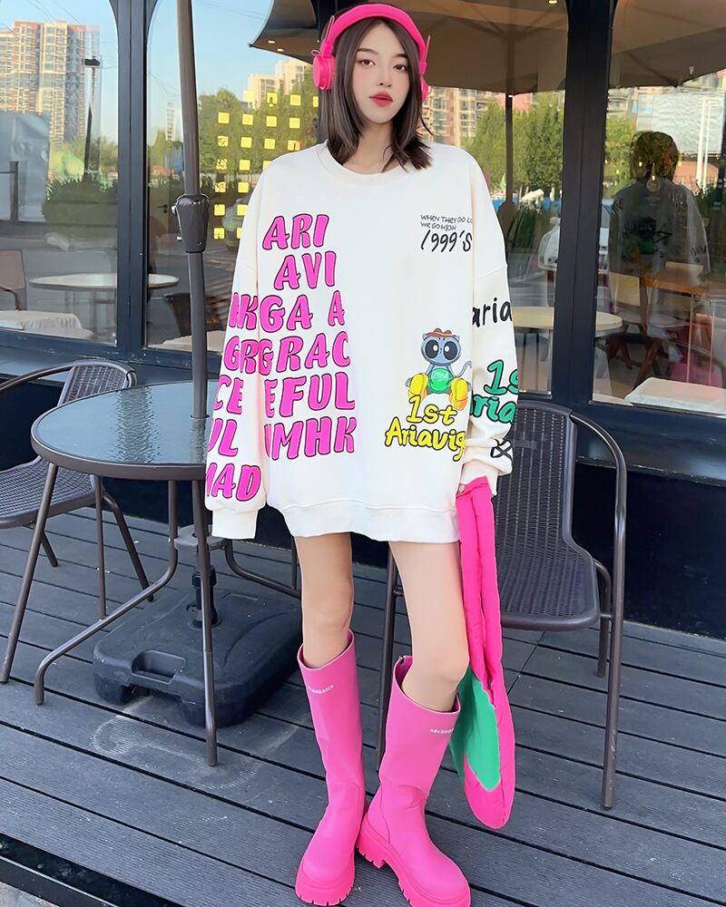 【tops】プリントスウェット M21444