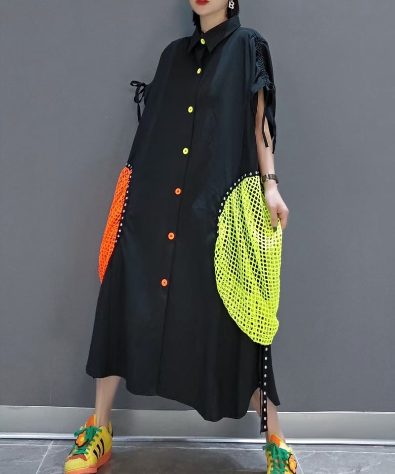 【dress】oversizeゆったりワンピースF6928