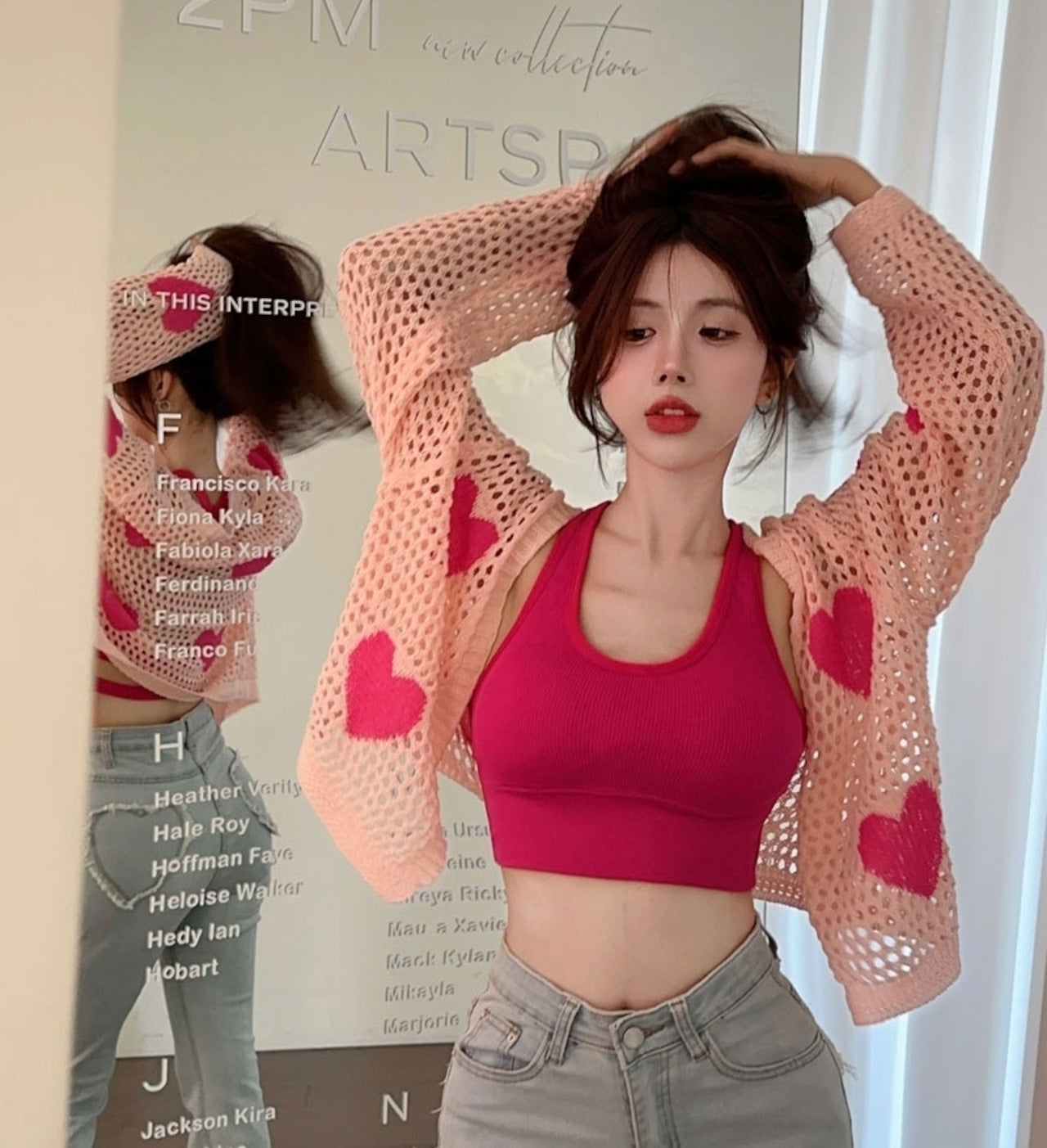 【Tops】 ファッション感満々ニットトップス W13983