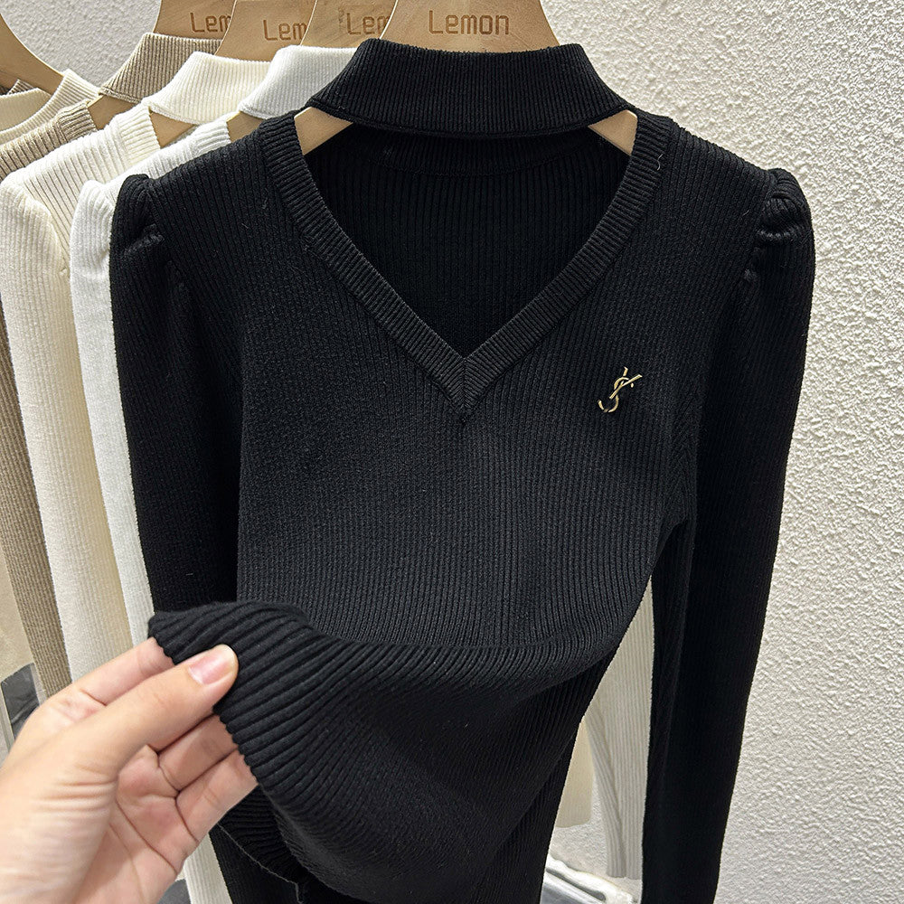 【Tops】透かし彫りニット W13145