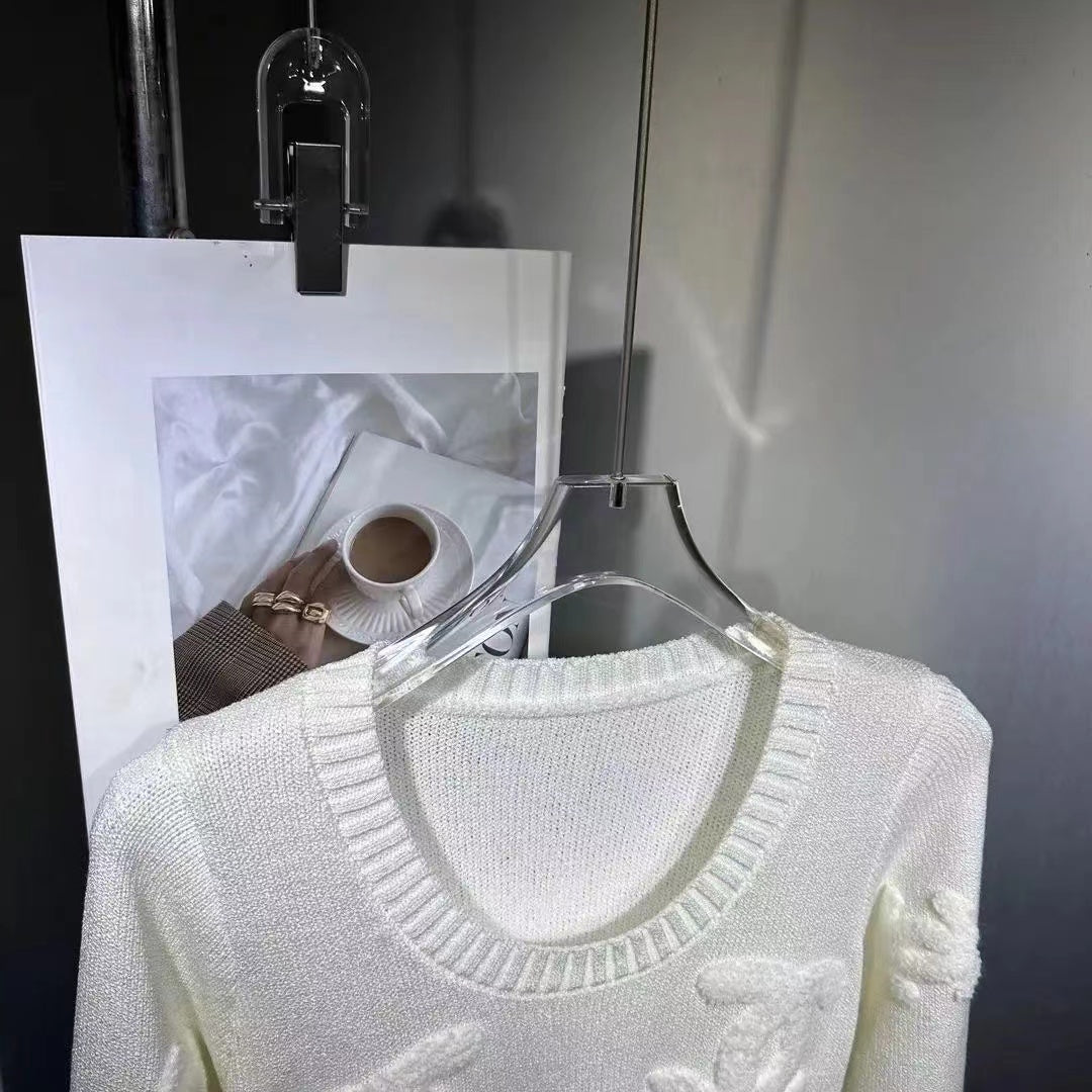 【Tops】2色展開長袖セーター W13330