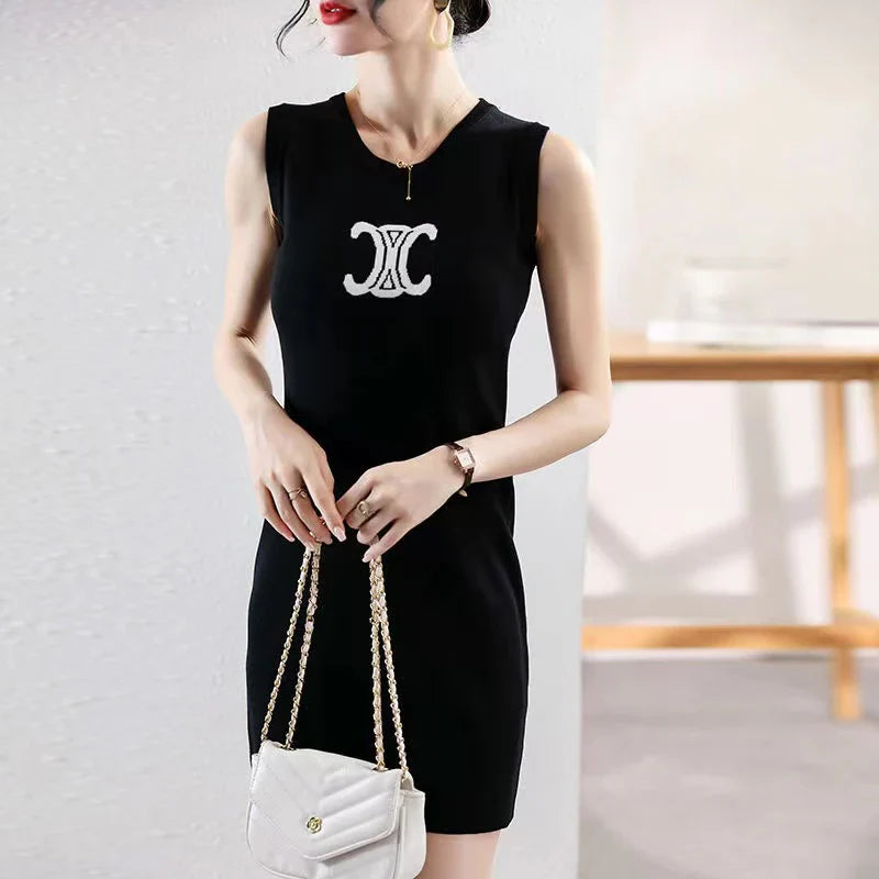 【Dress】ノースリーブニットワンピース W10970