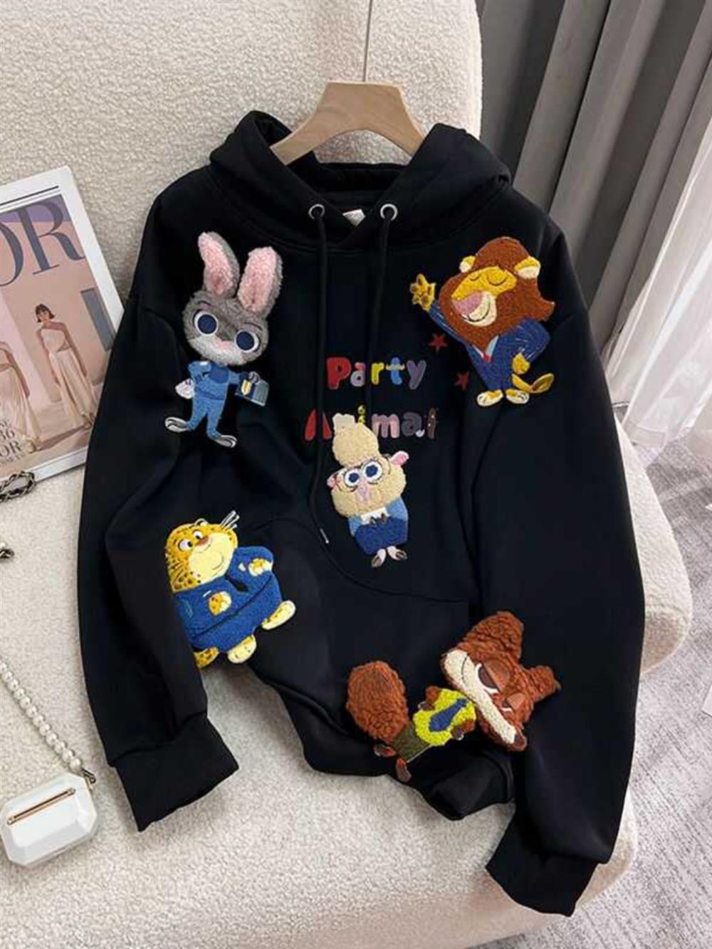 【Tops】ラウンドネック薄手パーカー W13940