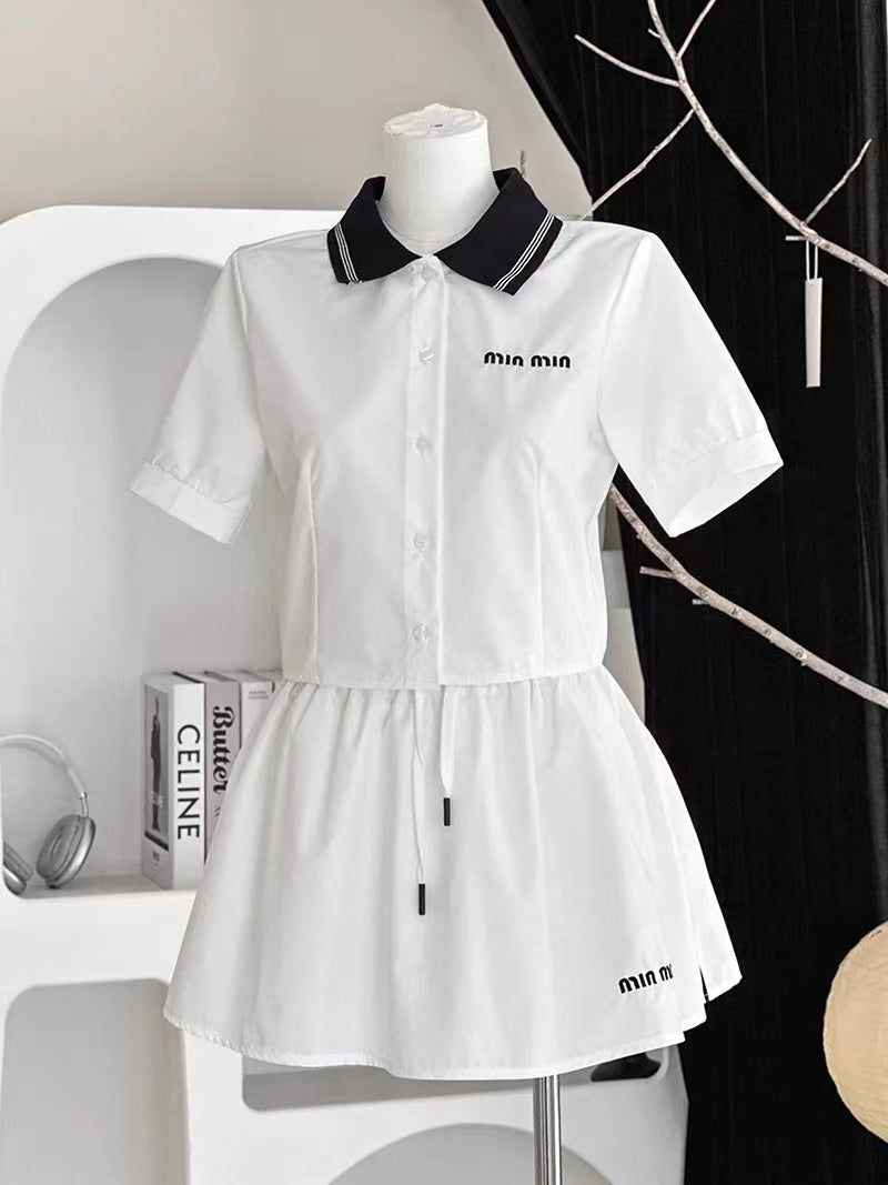 【Set】シャツ+スカート2点セット W11980