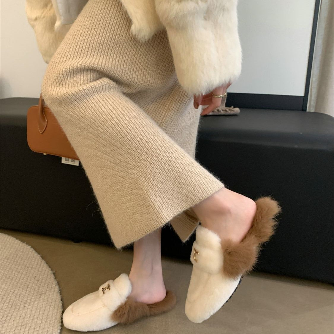 【Shoes】人気ファースリッパ Z8133