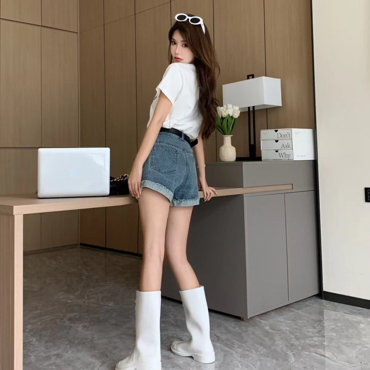 【Bottoms】ダメージ加工ショートパンツ W11950