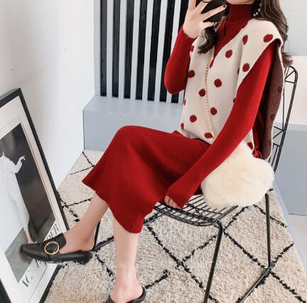 【set】超人気商品新商品ドット柄セーター2点セット