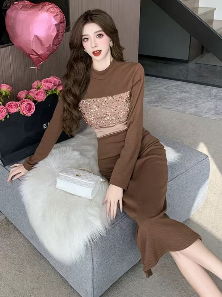 【Dress】チュール切り替えワンピース W14450