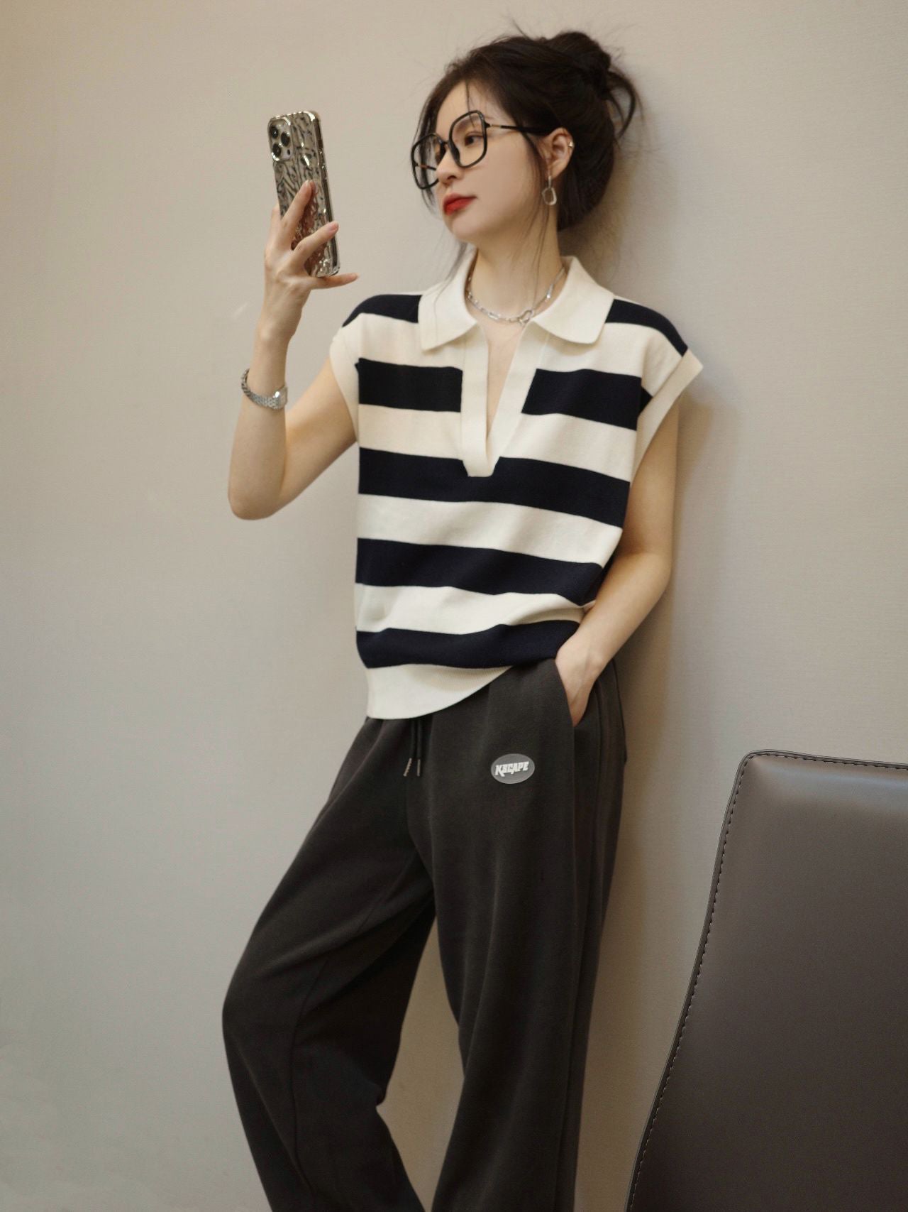 【Tops】ボーダー柄タンクトップ W11969